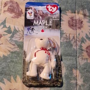 Ty Maple the Bear with Red Ribbon